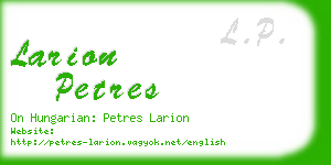 larion petres business card
